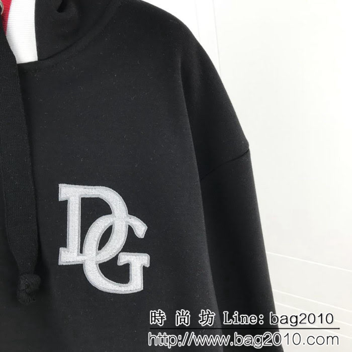 DＧ杜嘉班納 2018SS秋冬新款 復古拼色螺紋 純棉連帽衛衣 情侶款 ydi1124